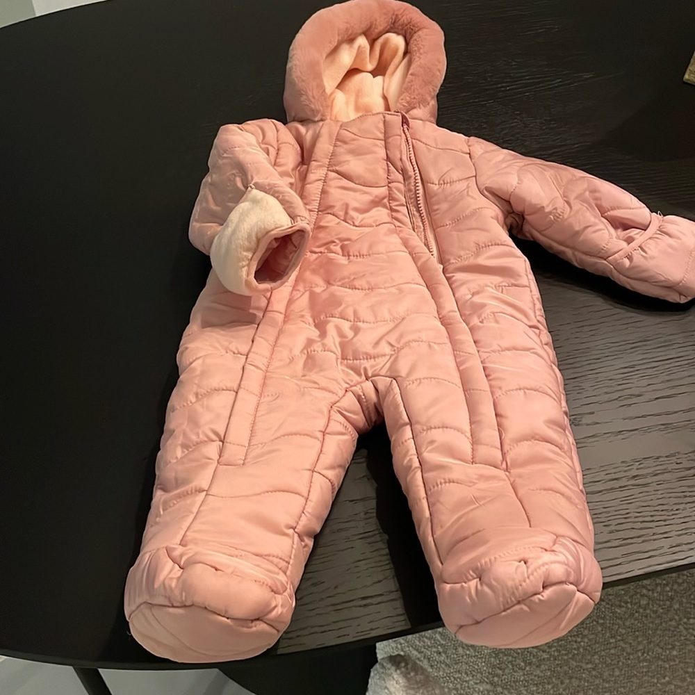 Kensie Girl Jumpsuit Warm Baby Zip Front, Attached Hood, Hand Warmer